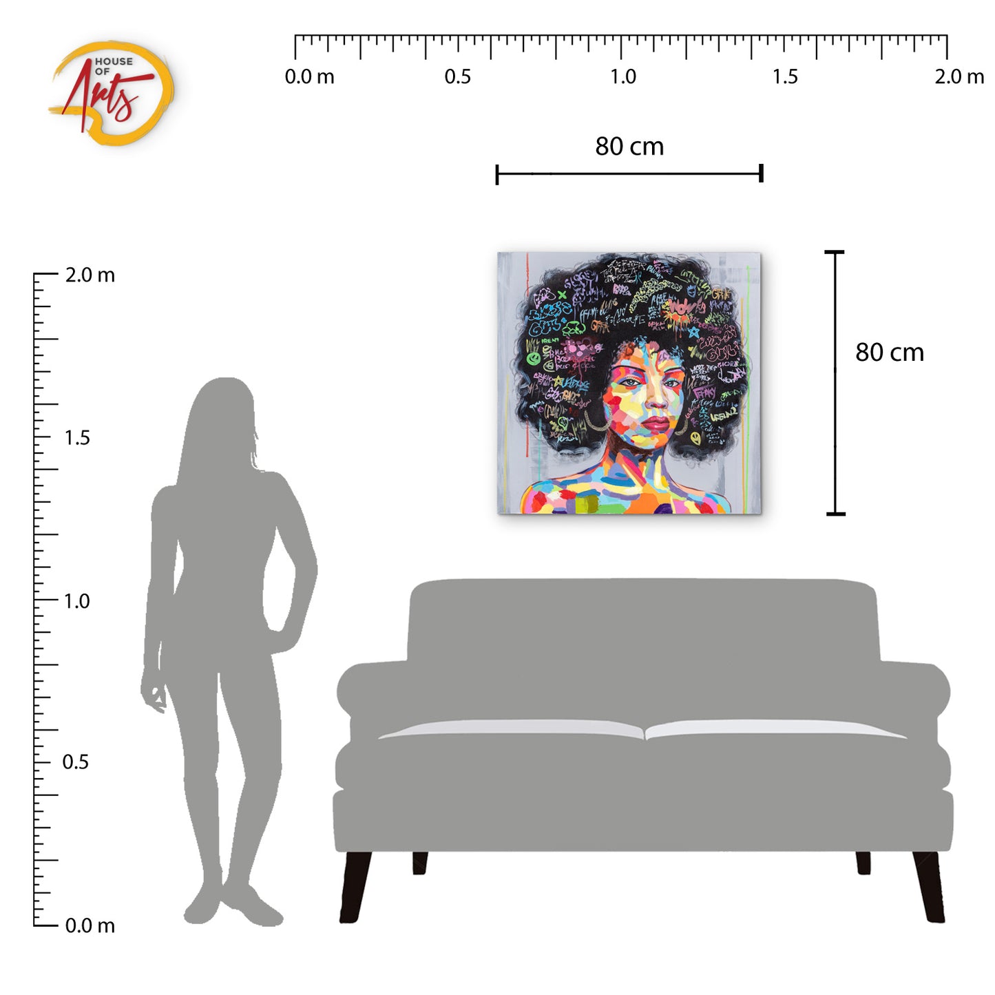 Acrylgemälde - ''African Queen'' - 80x80cm