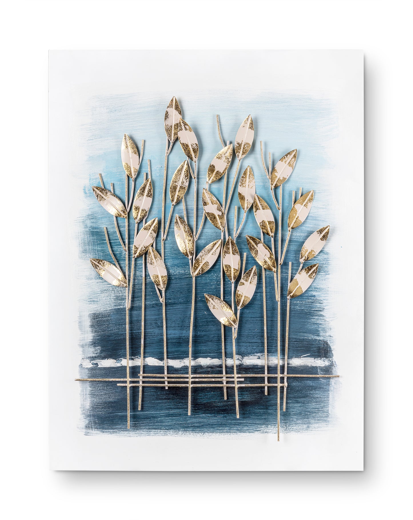 Metallbild - ''Piante d'oro blau'' - 80x60cm
