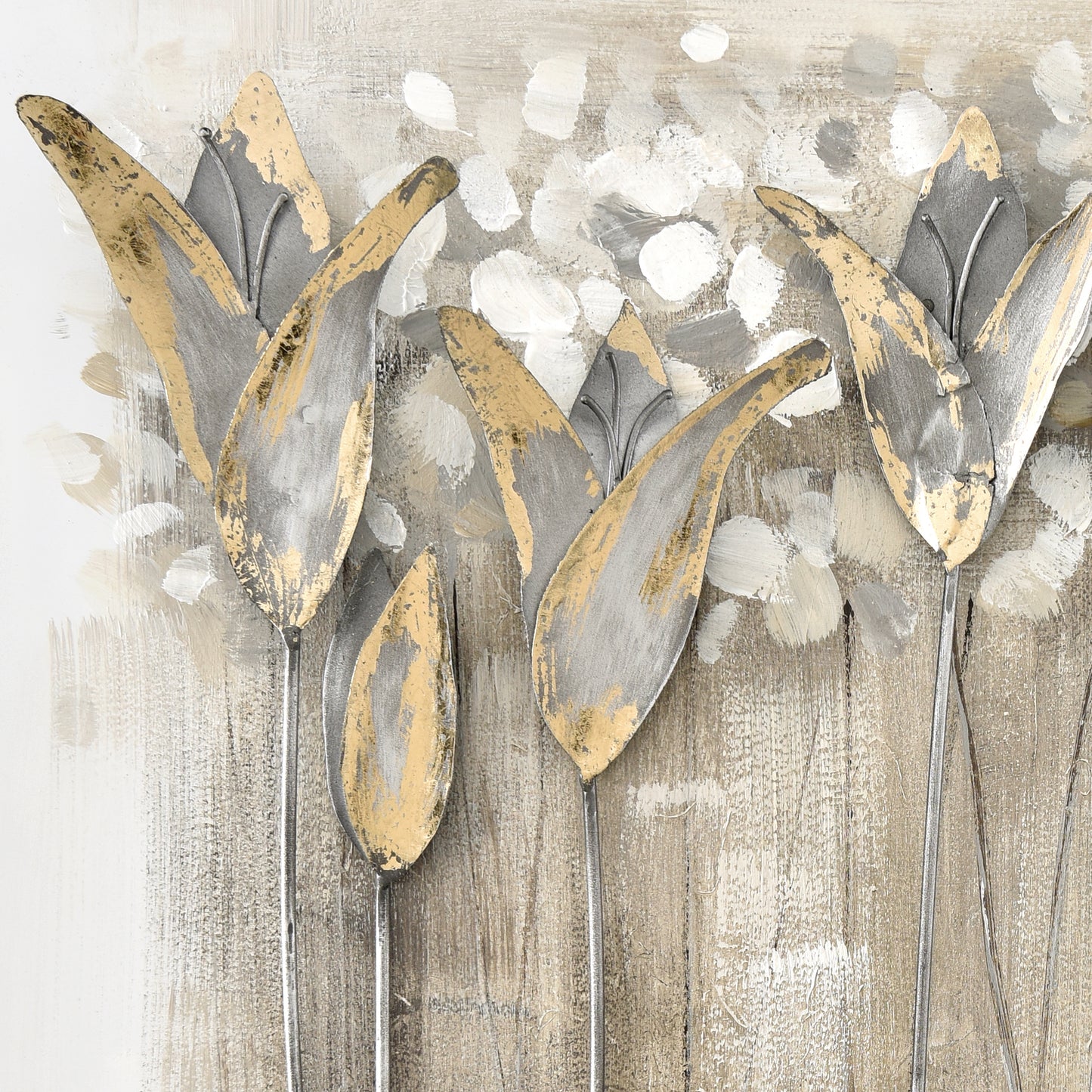 Metallbild - ''Piante d'oro gold'' - 80x60cm