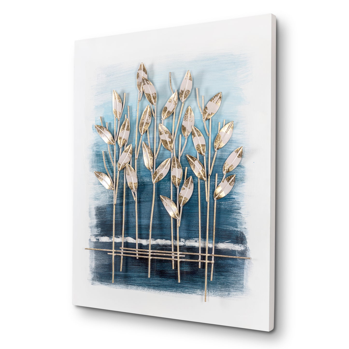 Metallbild - ''Piante d'oro blau'' - 80x60cm
