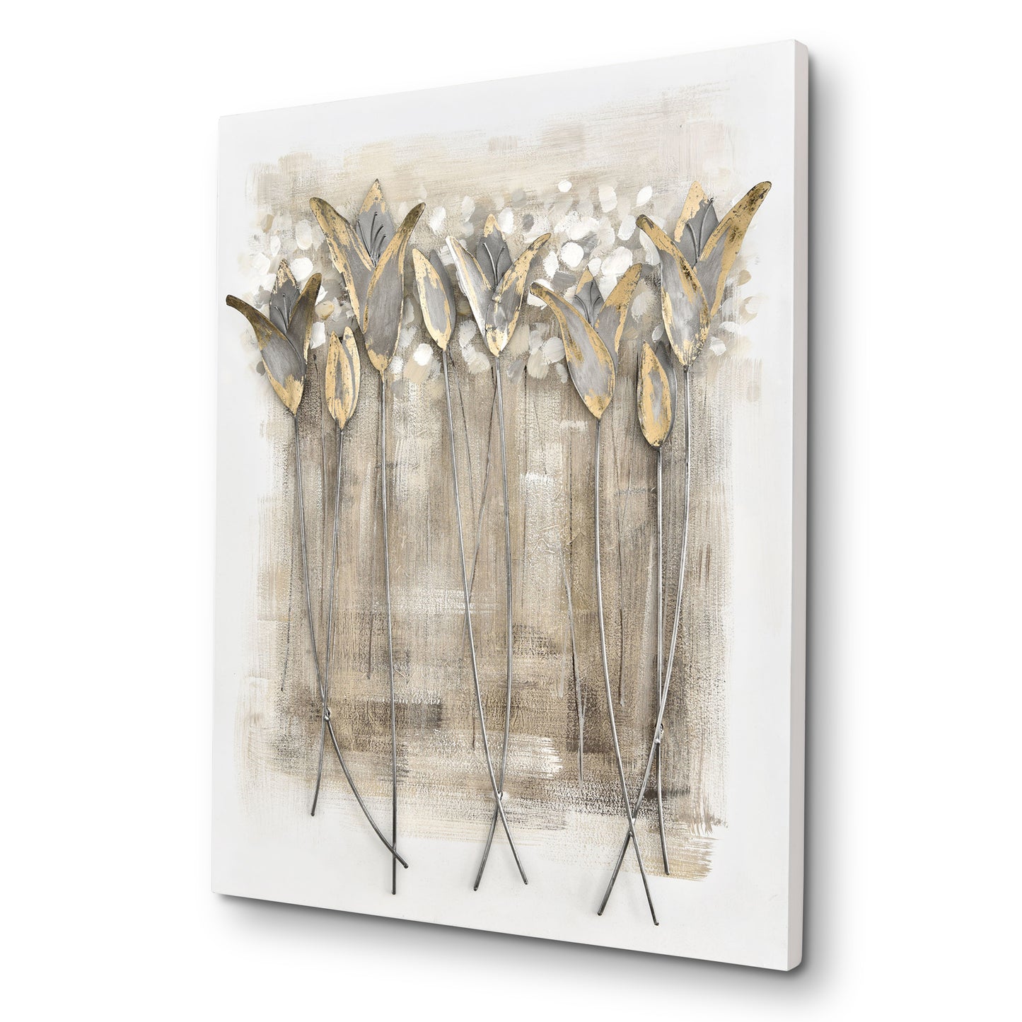 Metallbild - ''Piante d'oro gold'' - 80x60cm