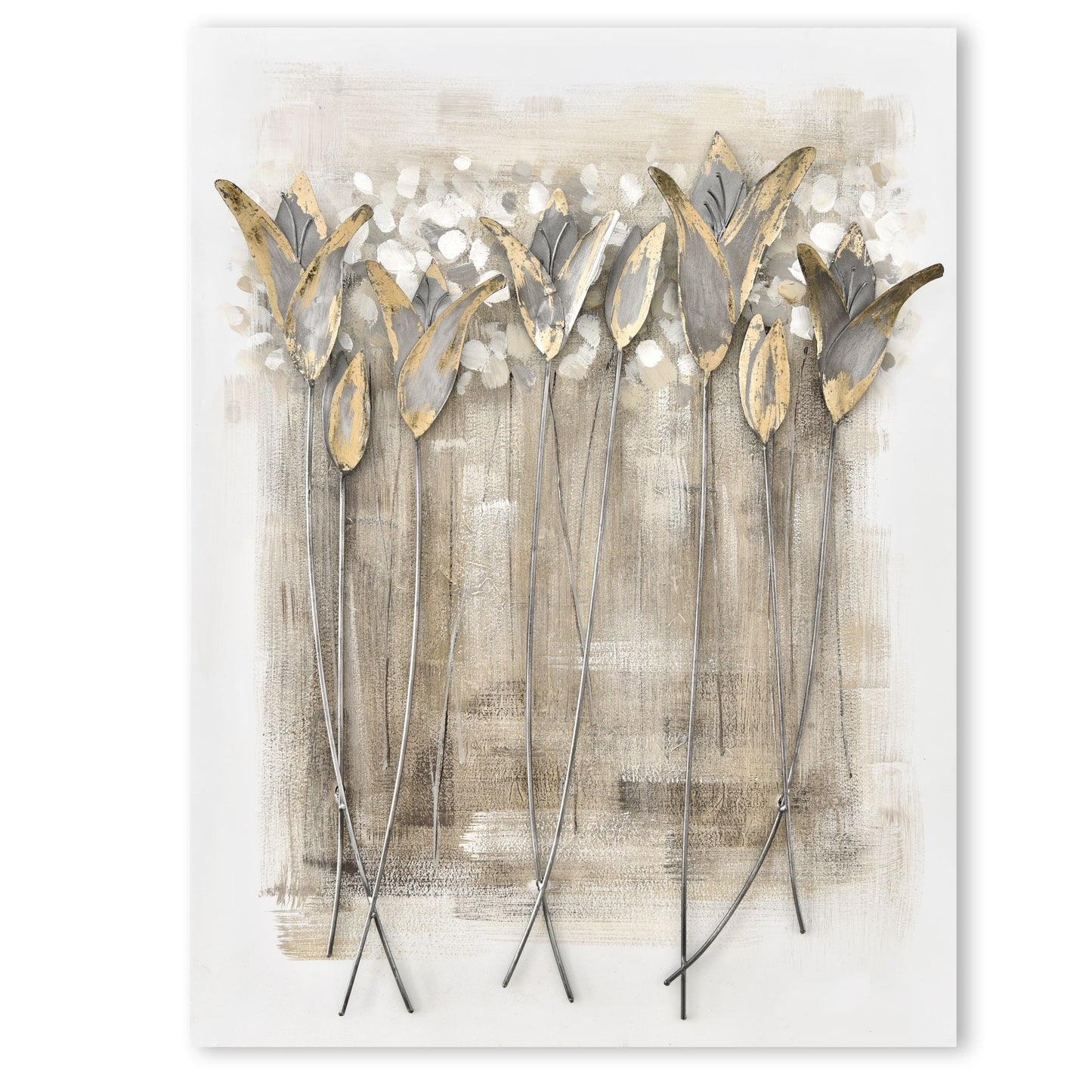 Metallbild - ''Piante d'oro gold'' - 80x60cm
